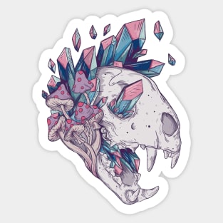 Crystal cat skull Sticker